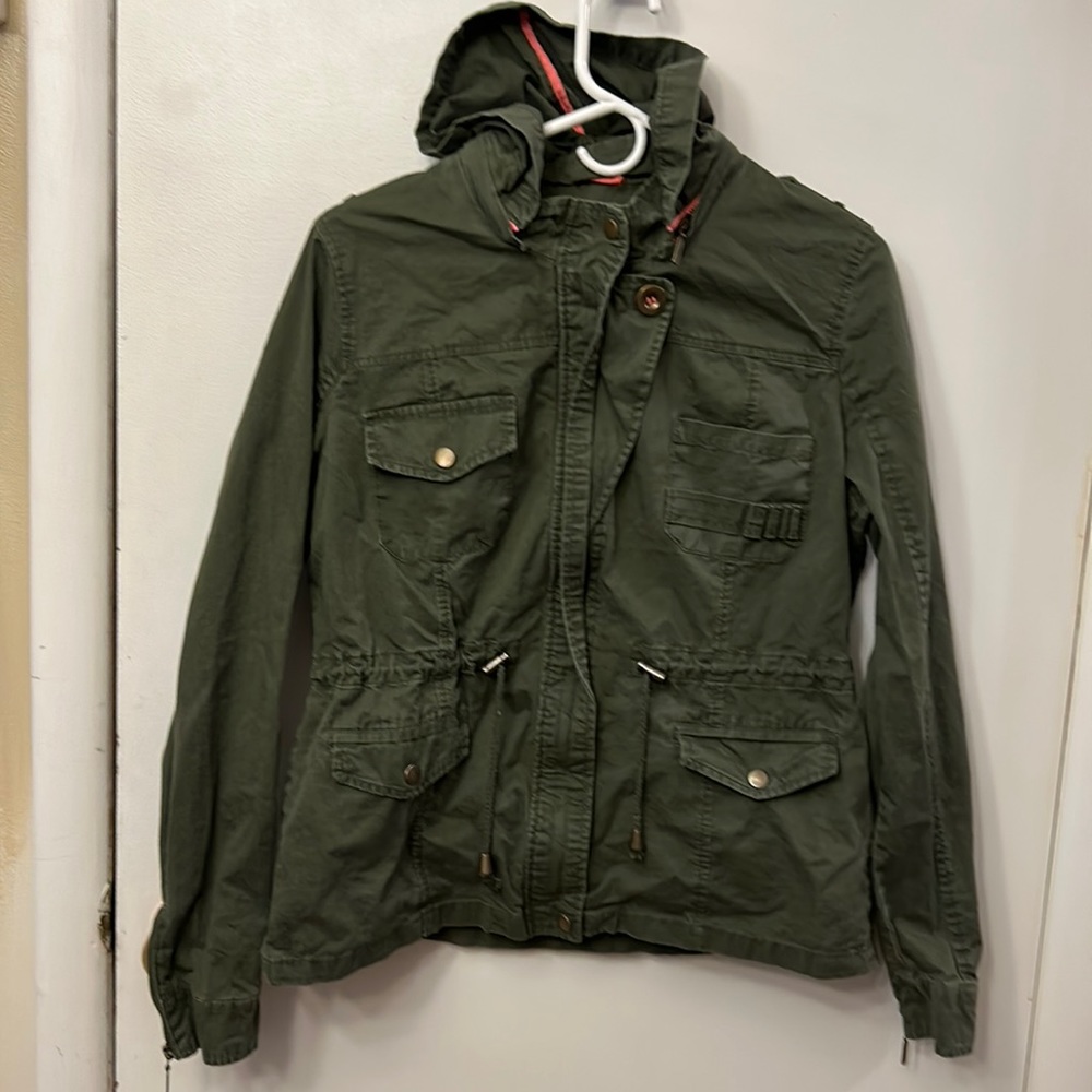 BONGO Olive Utility Jacket with Hood